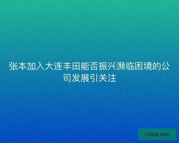 张本加入大连丰田能否振兴濒临困境的公司发展引关注