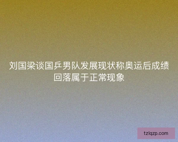 刘国梁谈国乒男队发展现状称奥运后成绩回落属于正常现象